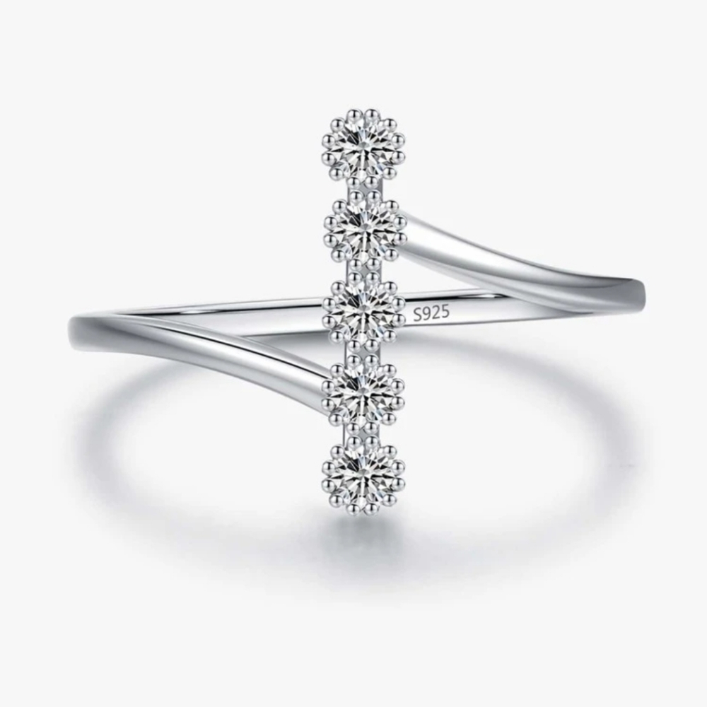 STERLING SILVER And Cubic Zirconia Ring Size 8